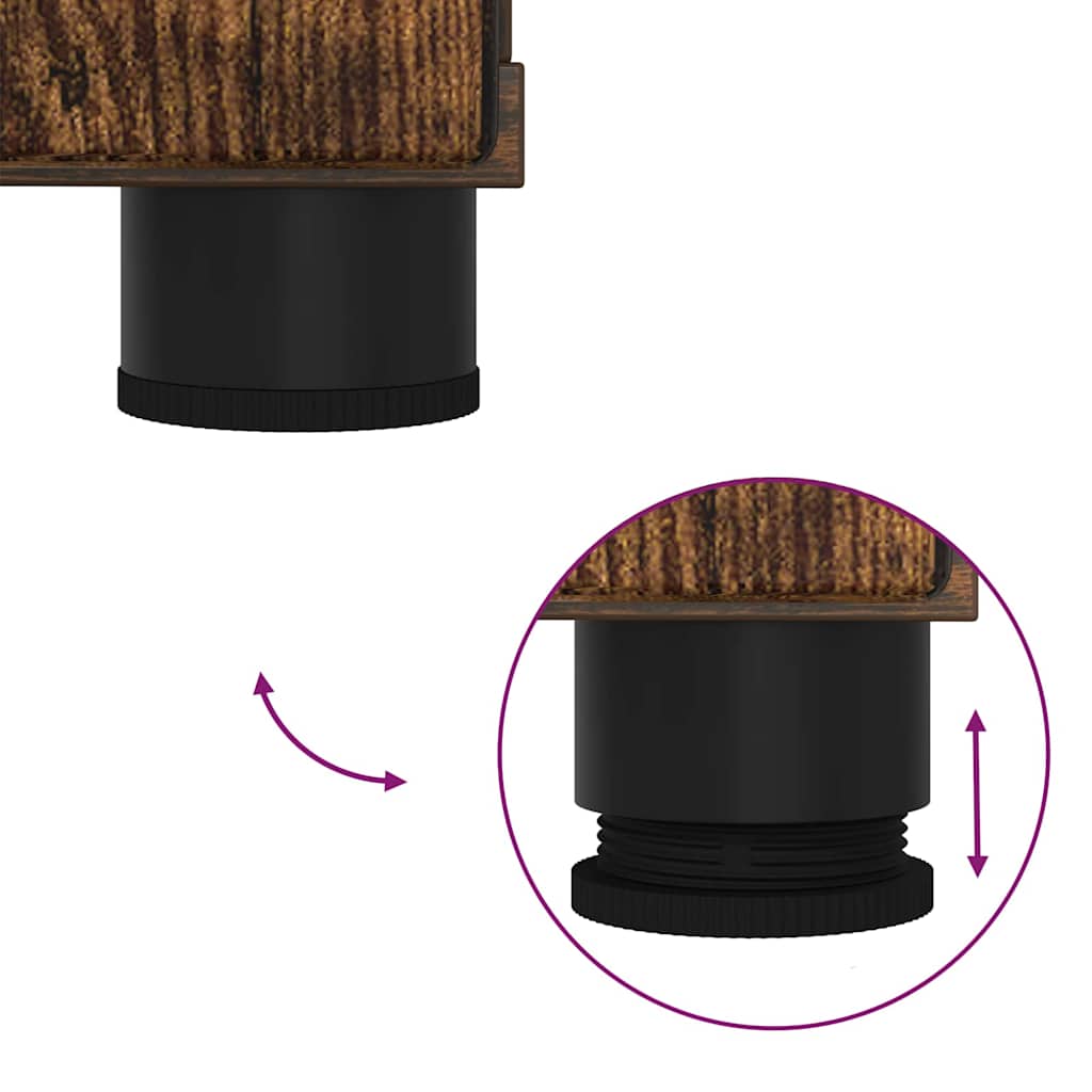 Badeværelsesmøbel sæt 2 pcs Røget eg Konstrueret træ & Metal