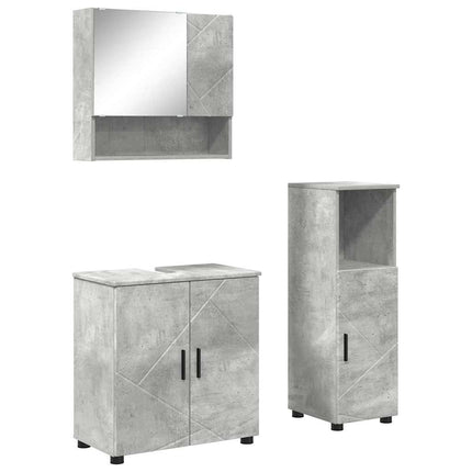 Badeværelsesmøbel sæt 3 stk. Beton Grå 61 x 35 x 64 cm
