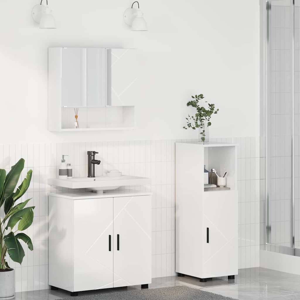 Badevrelsesmbel st 3 stk. Hj gloss hvid 61 x 35 x 64 cm