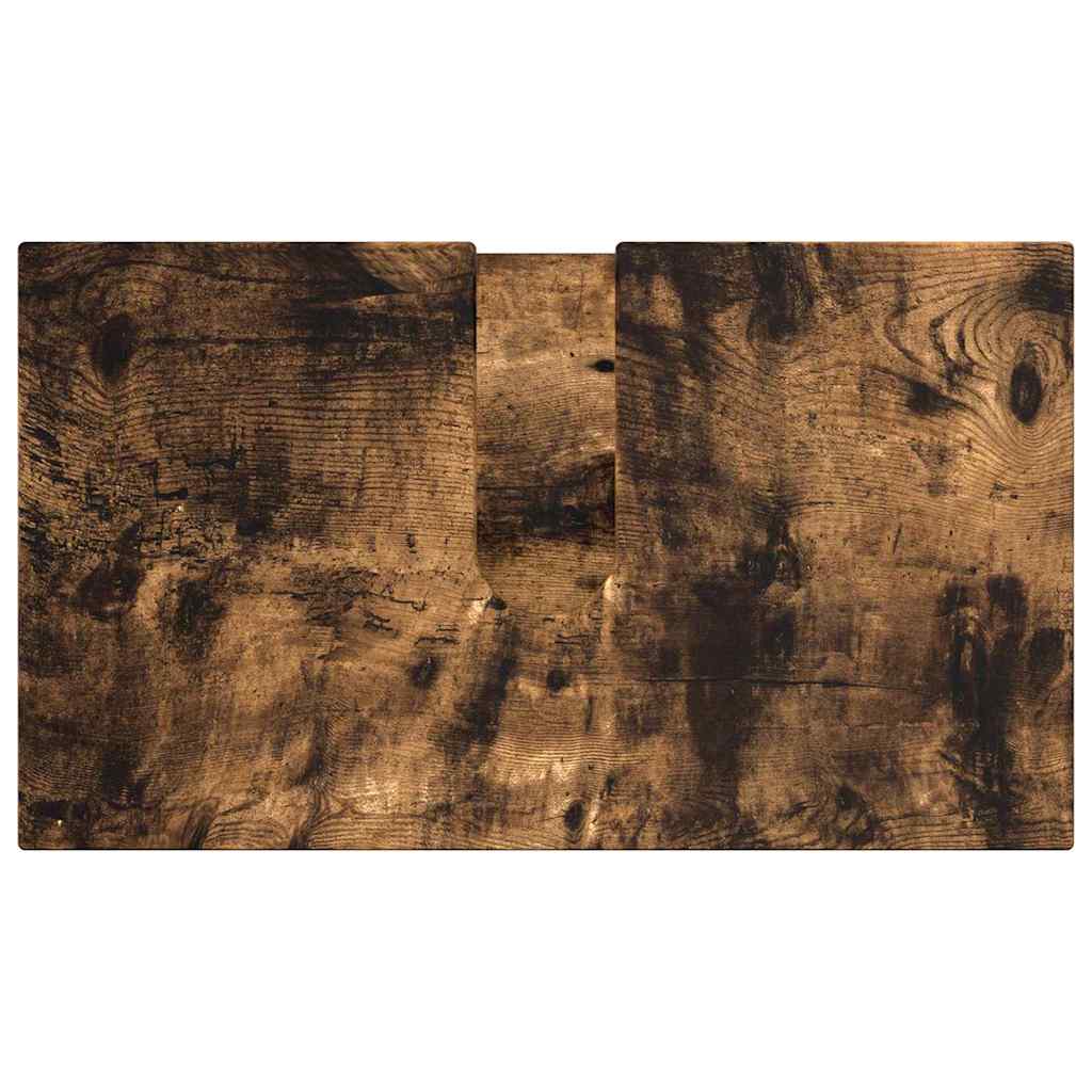 Badeværelsesmøbel sæt 3 pcs Røget eg Konstrueret træ & Metal