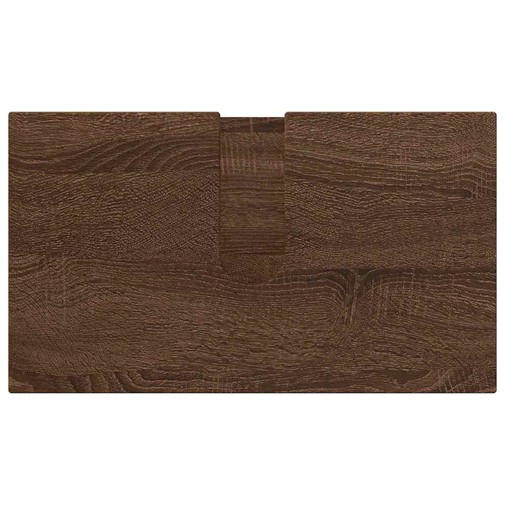 Badeværelsesmøbel sæt 3 pcs Brun eg Konstrueret træ & Metal