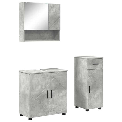 Badeværelsesmøbel sæt 3 stk. Beton Grå 61 x 35 x 64 cm