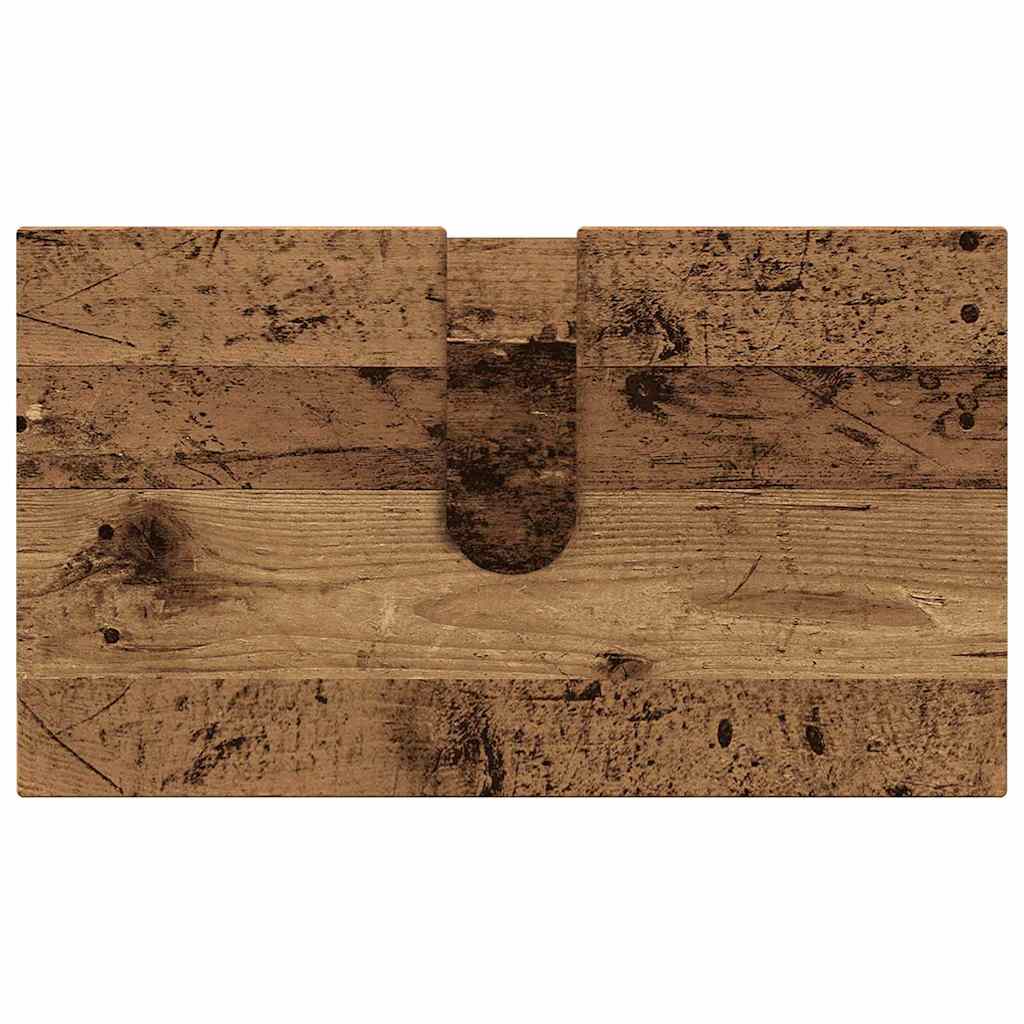 Badeværelsesmøbel sæt 3 pcs Gammelt træ Konstrueret træ & Metal