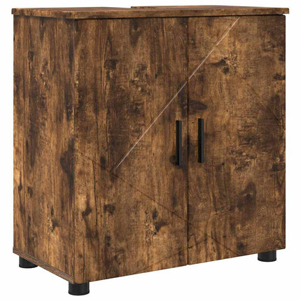 Badeværelsesmøbel sæt 4 stk. Røget eg 61 x 35 x 64 cm