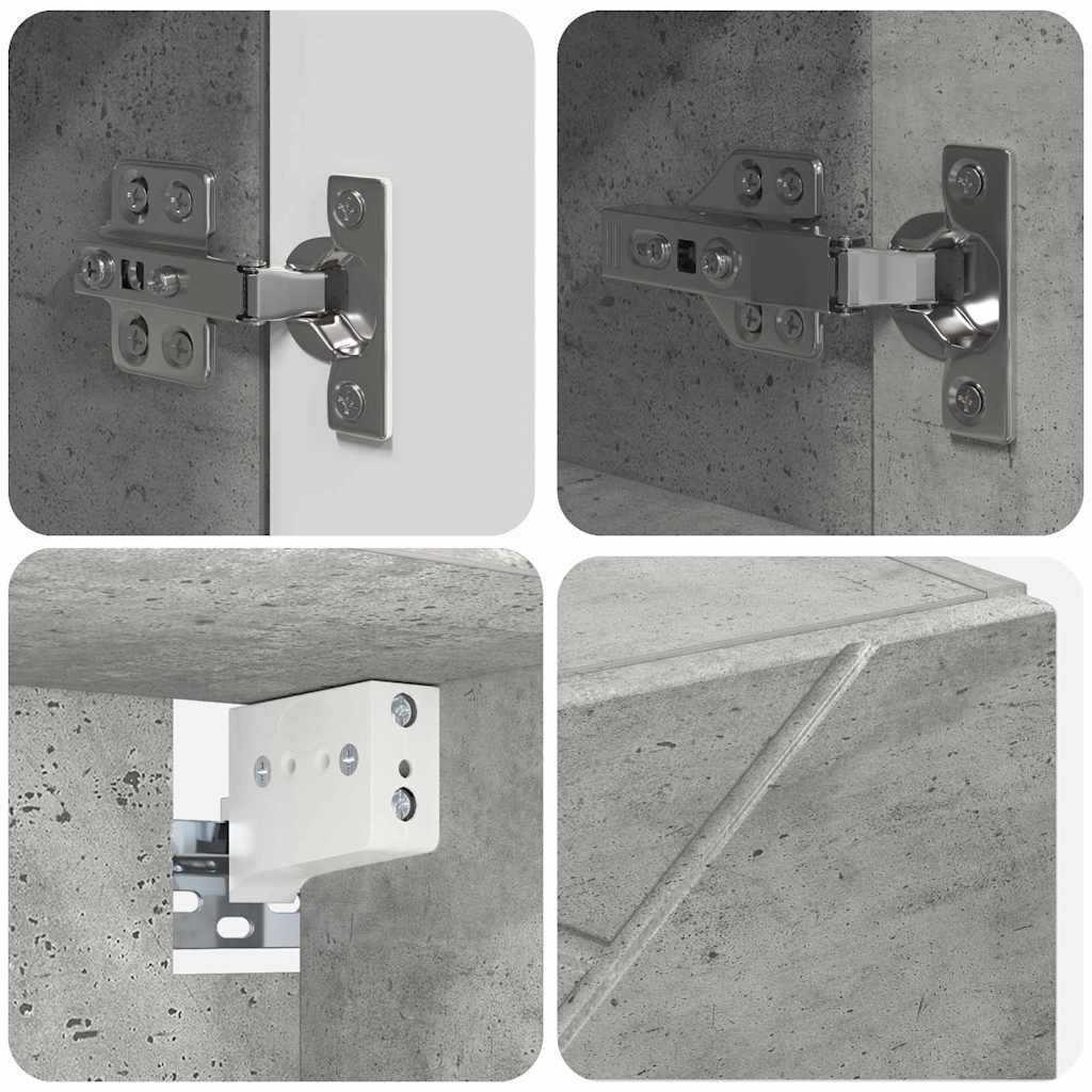 Badeværelsesmøbel sæt 5 pcs Beton Grå Konstrueret træ & Metal