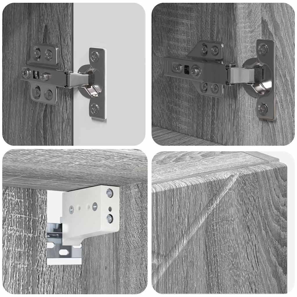 Badeværelsesmøbel sæt 5 pcs Grå Sonoma Konstrueret træ & Metal