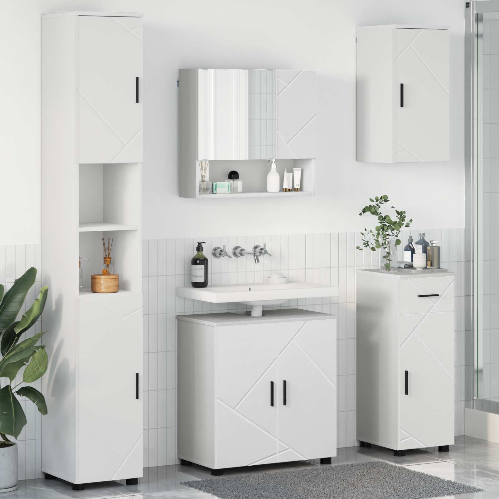 Badevrelsesmbel st 5 stk. Hvid 61 x 35 x 64 cm