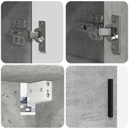 Badeværelsesmøbel sæt 5 pcs Beton Grå Konstrueret træ & Metal
