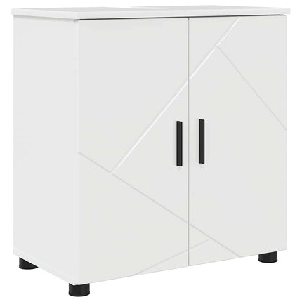 Badeværelsesmøbel sæt 4 stk. Høj gloss hvid 61 x 35 x 64 cm