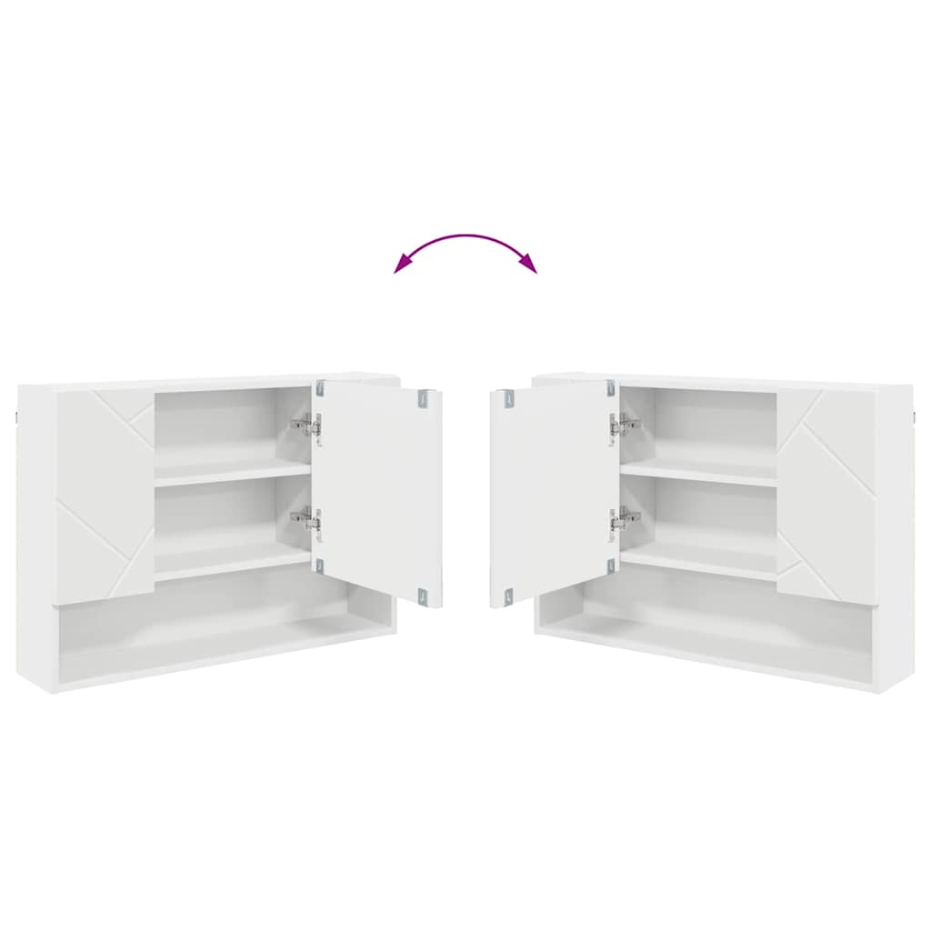 Badeværelsesmøbel sæt med skuffe 2 pcs Hvid Samlet træ og metal