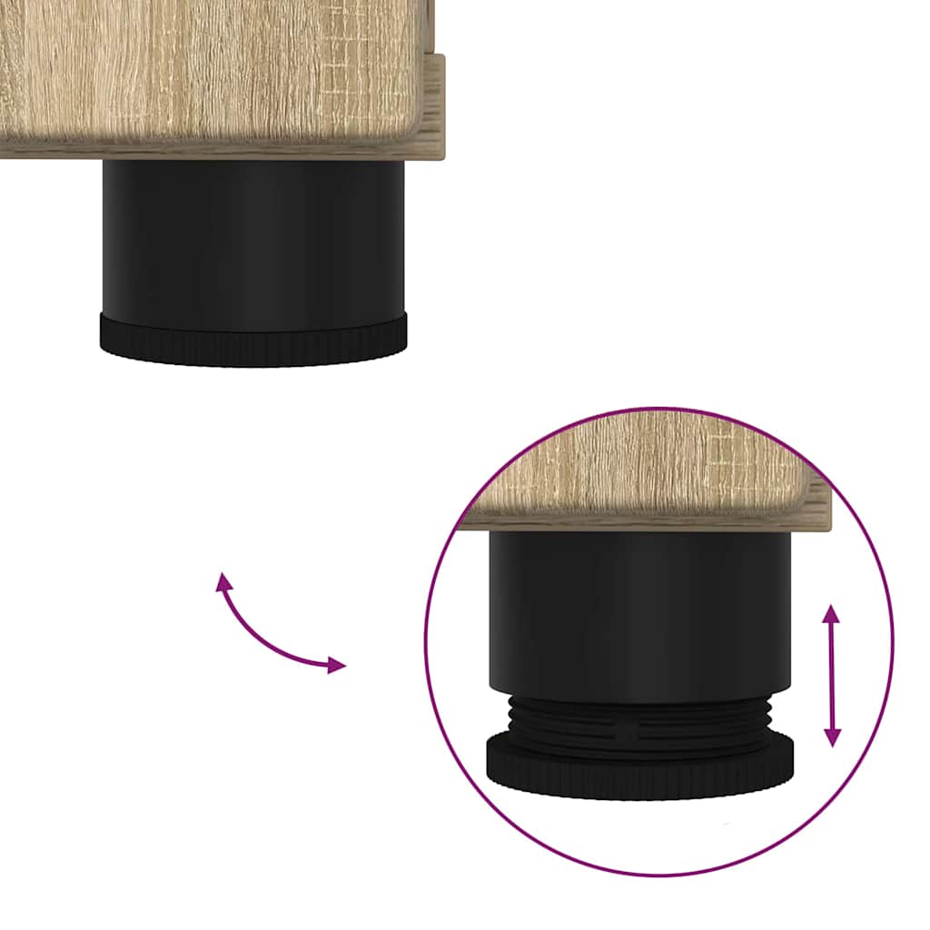 Badeværelsesmøbel sæt 2 pcs Sonoma eg Samlet træ og metal