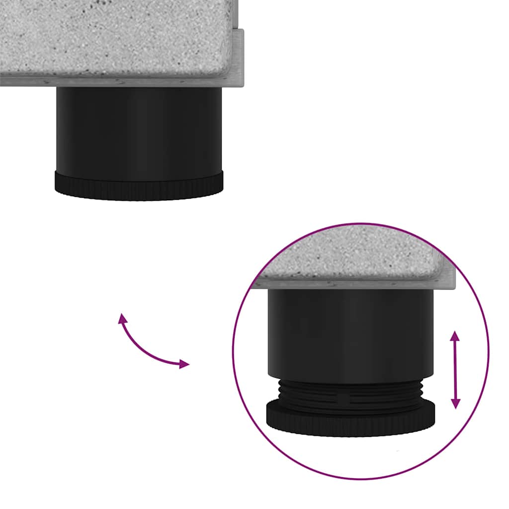 Badeværelsesmøbel sæt 2 pcs Beton Grå Samlet træ og metal