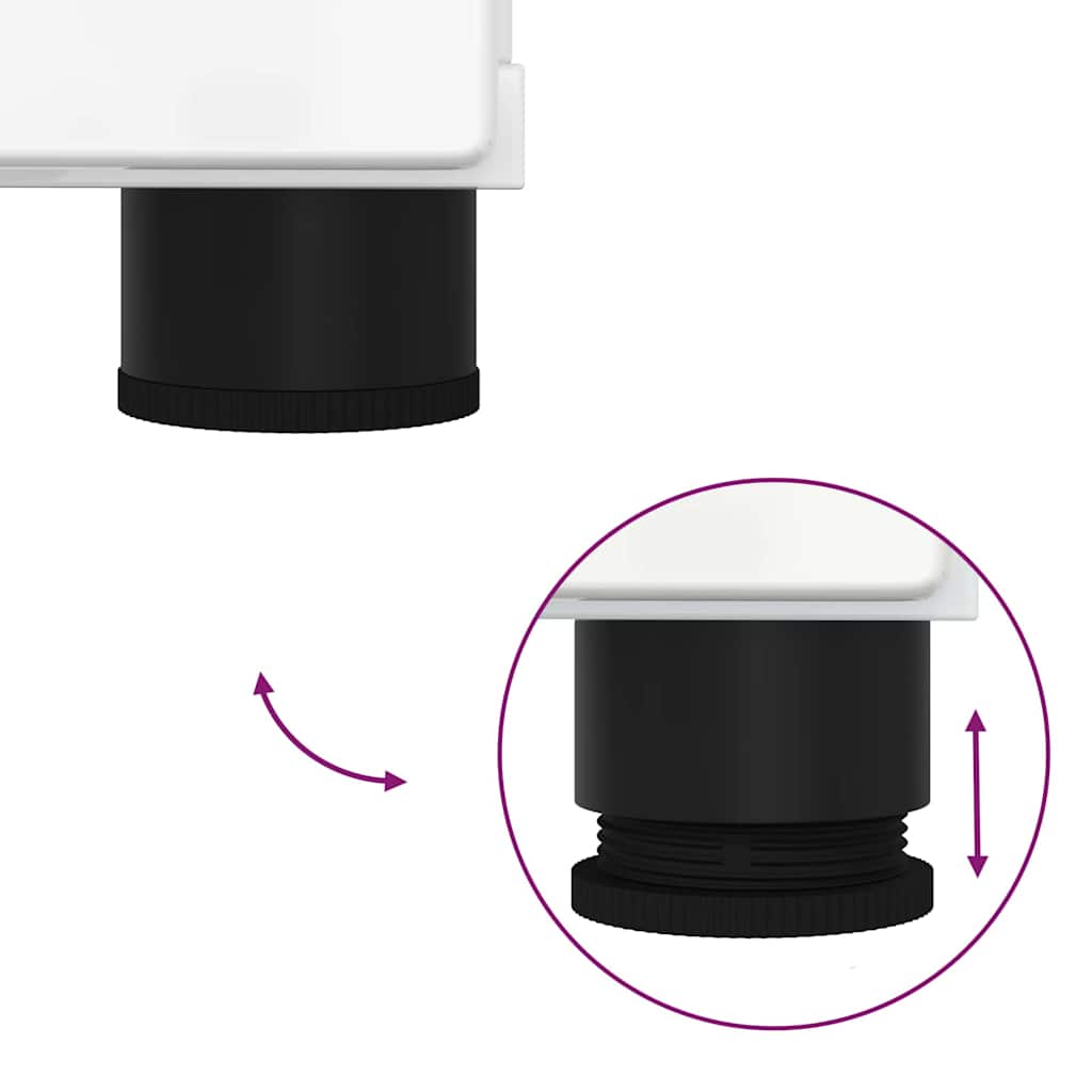 Badeværelsesmøbel sæt 2 pcs Høj gloss hvid Samlet træ og metal