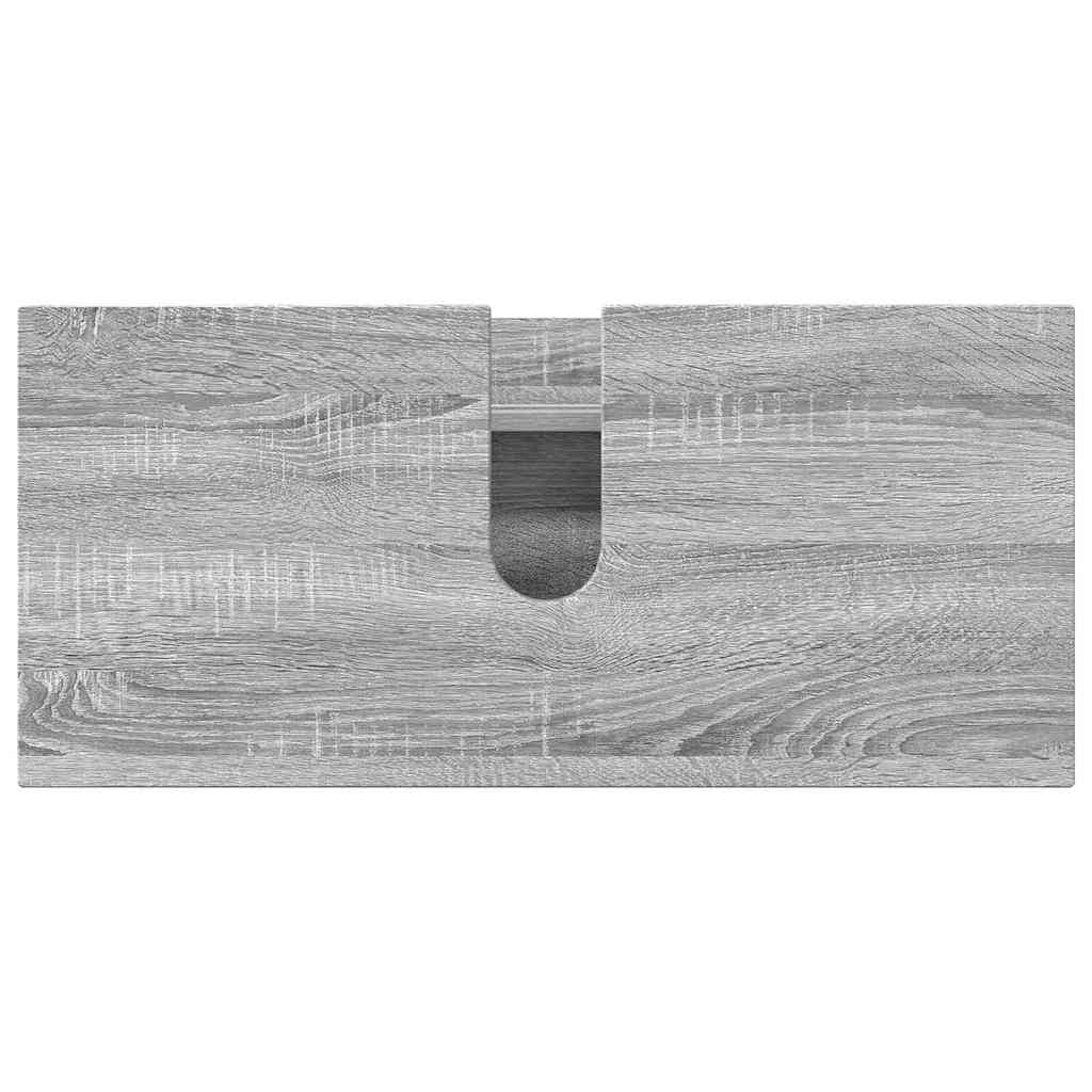 Badeværelsesmøbel sæt 2 pcs Grå Sonoma Samlet træ og metal