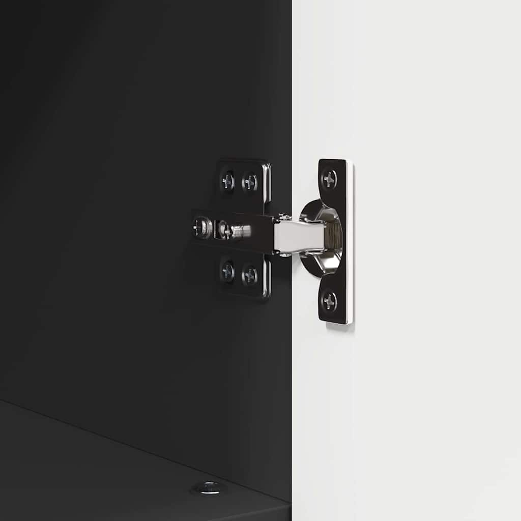 Badeværelsesmøbel sæt med skuffe 3 pcs Sort Samlet træ og metal