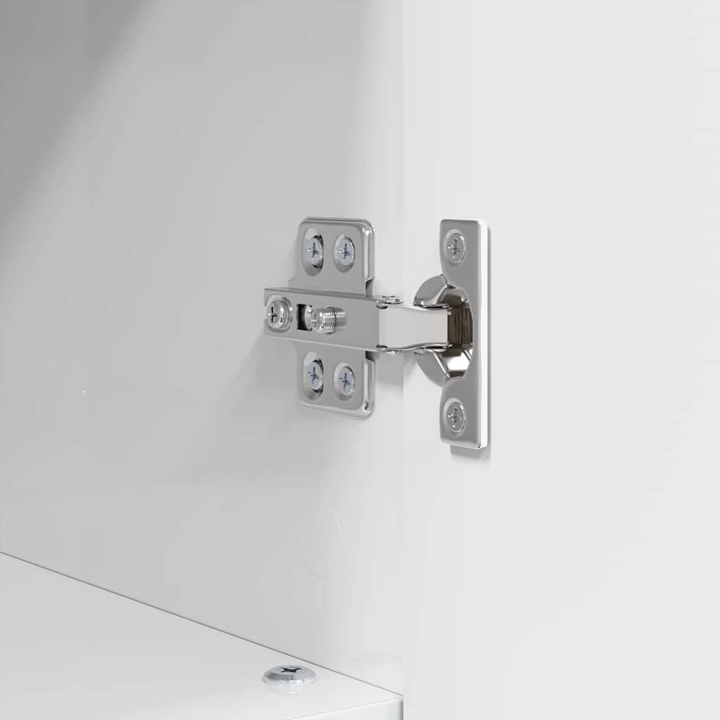 Badeværelsesmøbel sæt 3 pcs Høj gloss hvid Samlet træ og metal