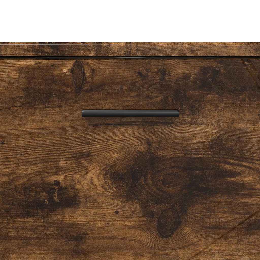 Badeværelsesmøbel sæt 3 pcs Røget eg Samlet træ og metal