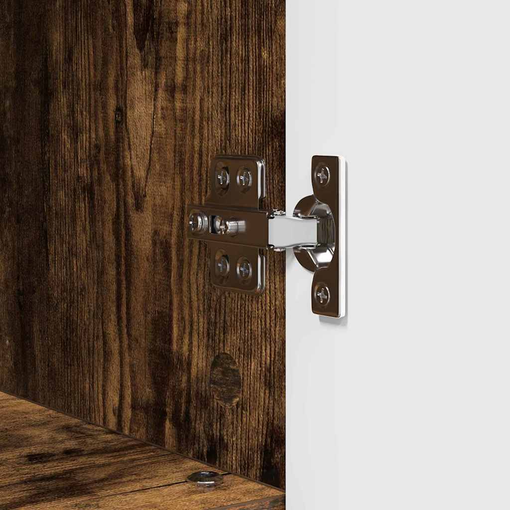 Badeværelsesmøbel sæt 3 pcs Røget eg Samlet træ og metal