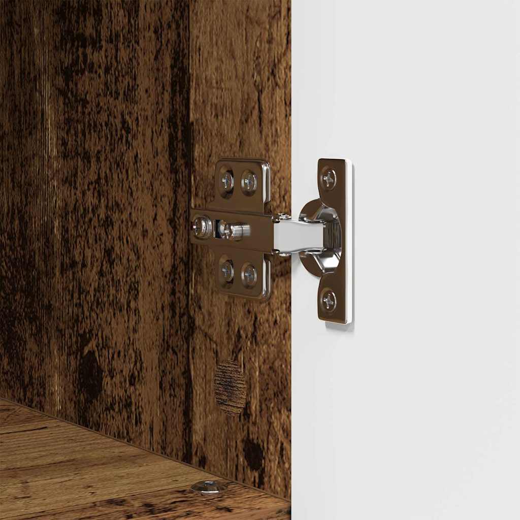 Badeværelsesmøbel sæt 3 pcs Gammelt træ Samlet træ og metal