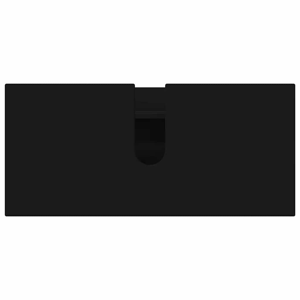 Badeværelsesmøbel sæt med skuffe 3 pcs Sort Samlet træ og metal