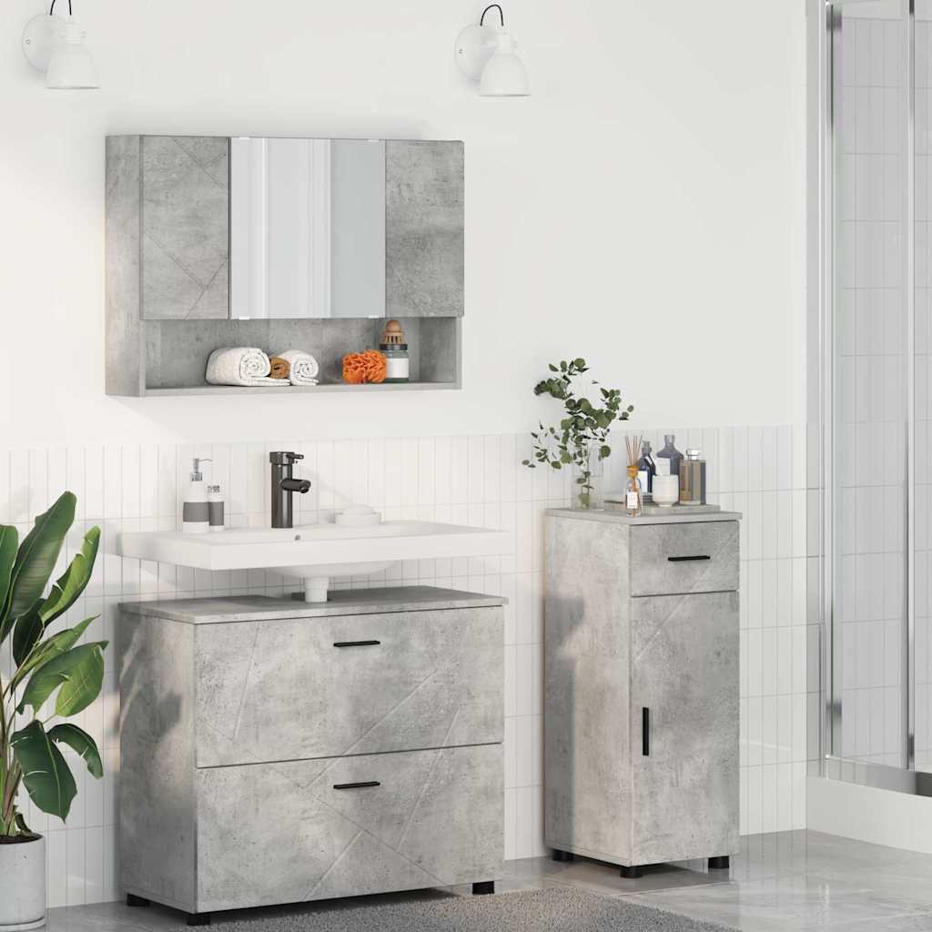 Badevrelsesmbel st 3 stk. Beton Gr 76,5 x 35 x 64 cm