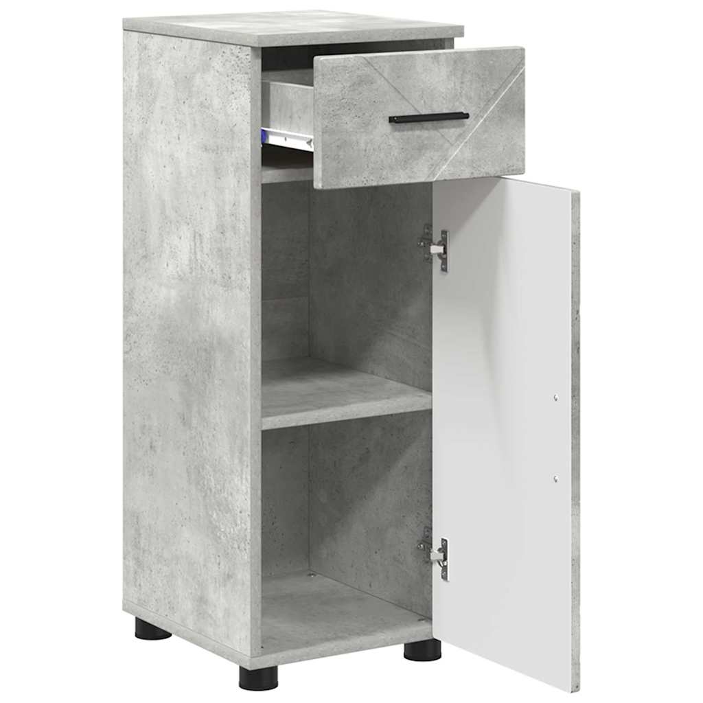 Badeværelsesmøbel sæt 3 pcs Beton Grå Samlet træ og metal