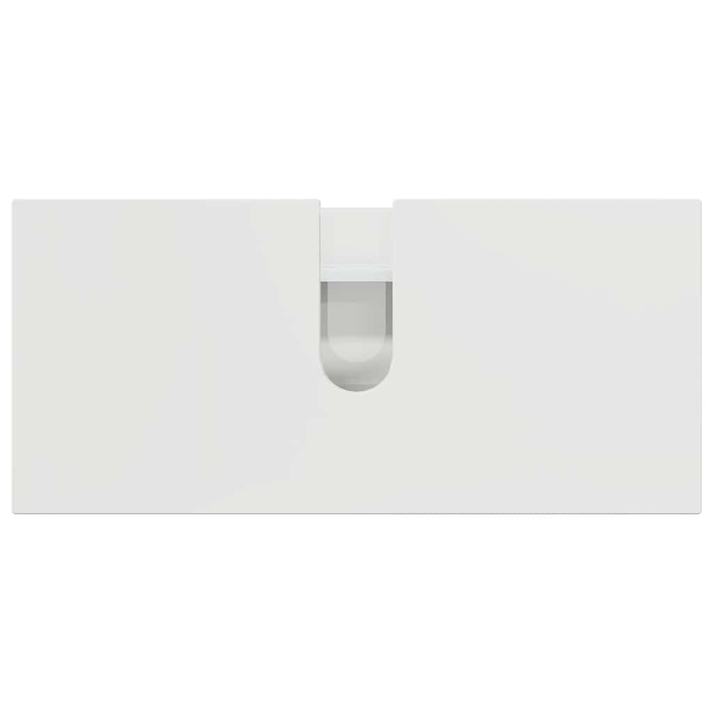 Badeværelsesmøbel sæt 3 pcs Høj gloss hvid Samlet træ og metal