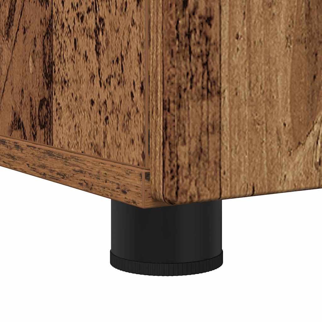 Badeværelsesmøbel sæt 3 pcs Gammelt træ Samlet træ og metal