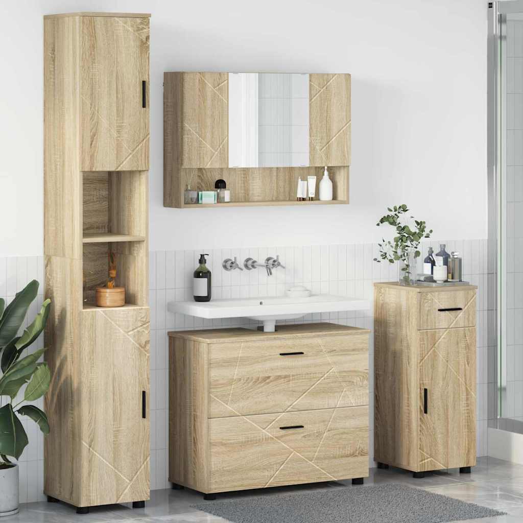 Badevrelsesmbel st 4 stk. Sonoma eg 35 x 30 x 192 cm