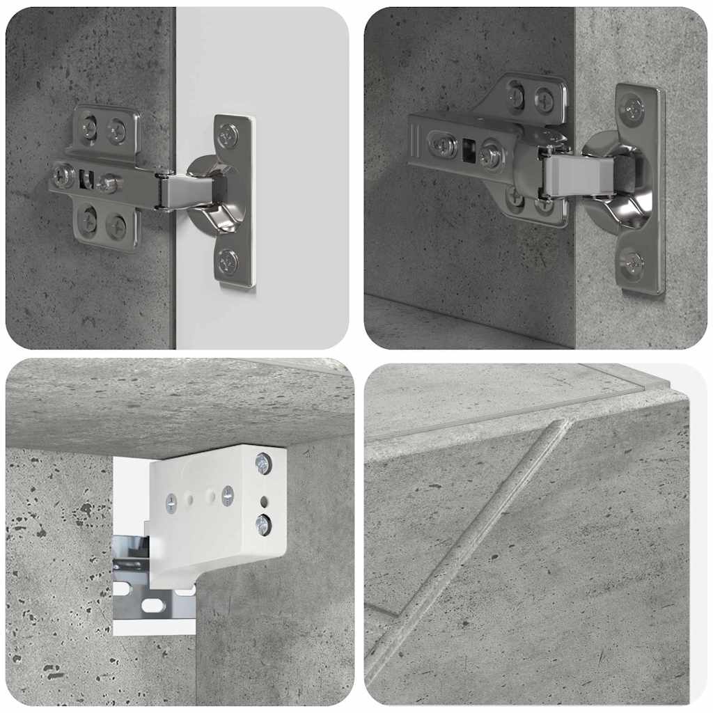 Badeværelsesmøbel sæt 5 pcs Beton Grå Samlet træ og metal