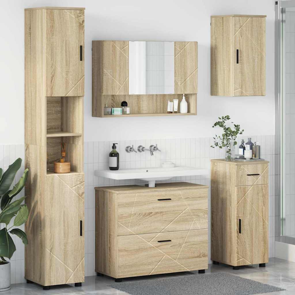 Badevrelsesmbel st 5 stk. Sonoma eg 35 x 30 x 192 cm