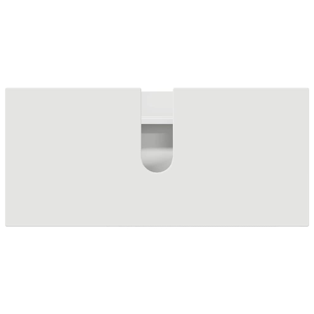 Badeværelsesmøbel sæt med skuffe 4 pcs Hvid Samlet træ og metal