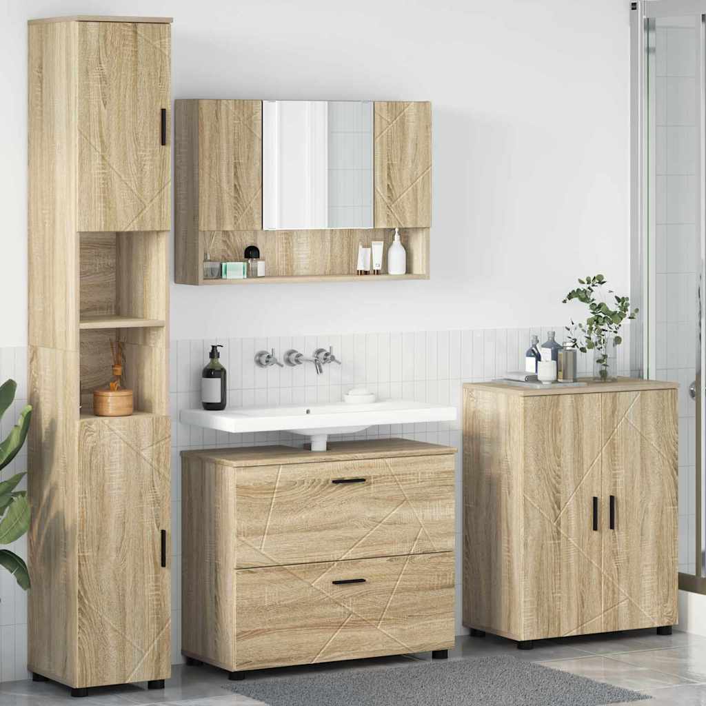 Badevrelsesmbel st 4 stk. Sonoma eg 35 x 30 x 192 cm