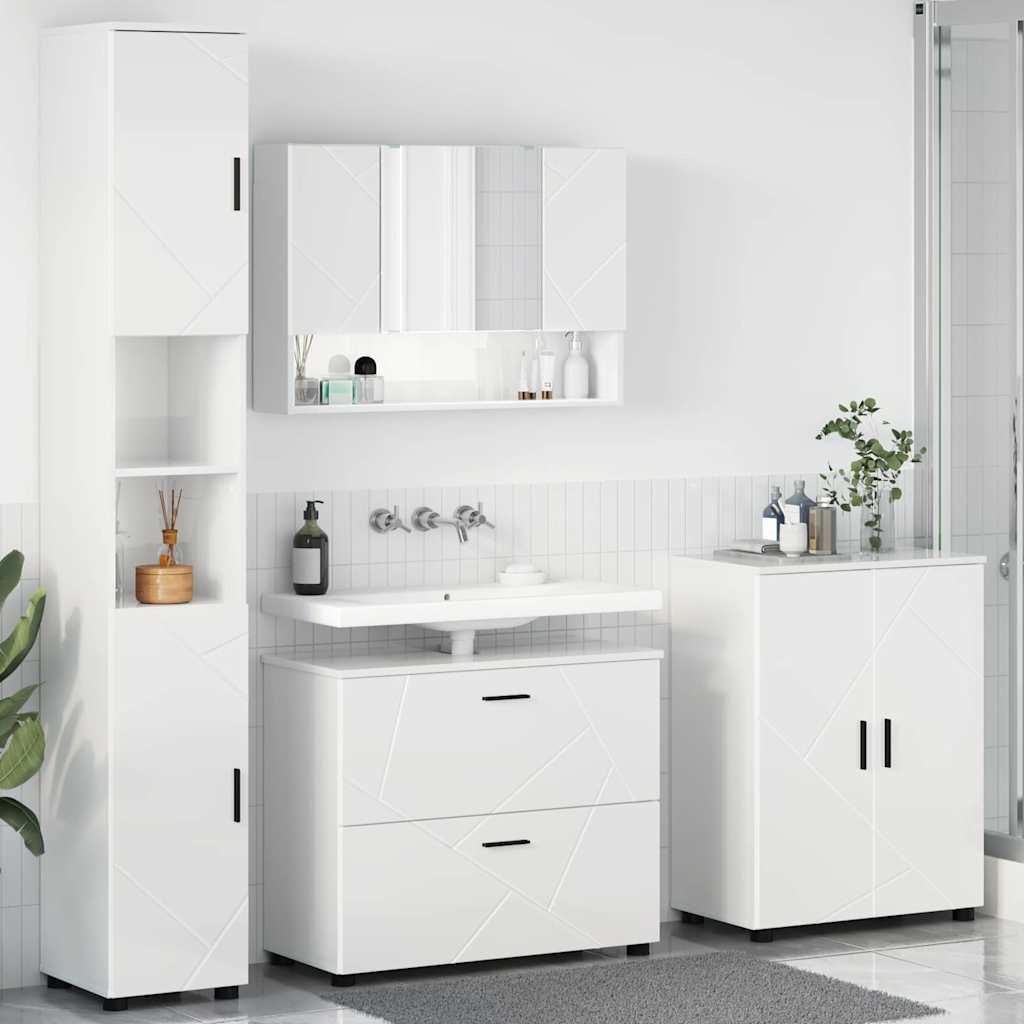 Badevrelsesmbel st 4 stk. Hj gloss hvid 35 x 30 x 192 cm