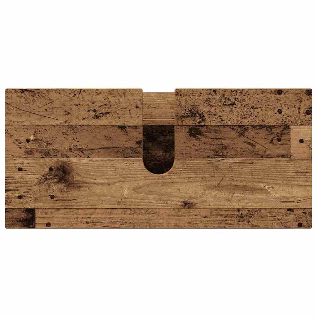 Badeværelsesmøbel sæt 4 pcs Gammelt træ Samlet træ og metal