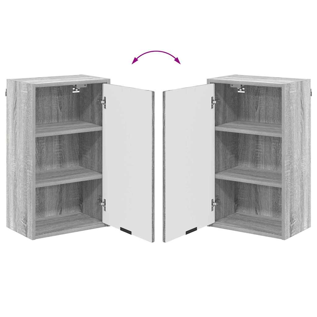 Badeværelsesmøbel sæt med skuffe Grå Sonoma Fineret træ, Metal