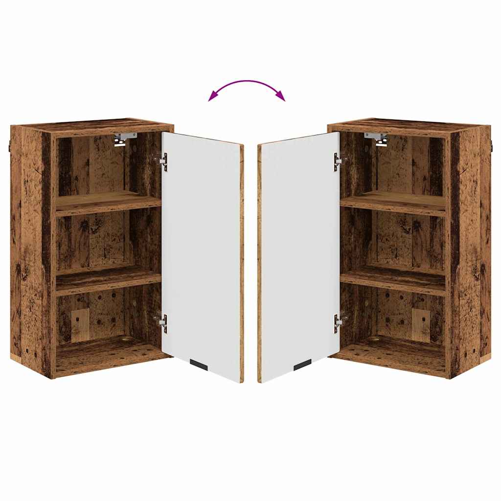 Badeværelsesmøbel sæt med skuffe Gammelt træ Fineret træ, Metal