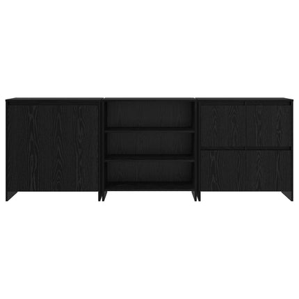 Sideboard 3 pcs Sort eg 70 x 41 x 75 cm Konstrueret træ