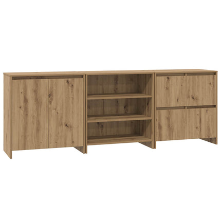 Sideboard 3 stk. Artisan Egetræ 70 x 41 x 75 cm Konstrueret træ