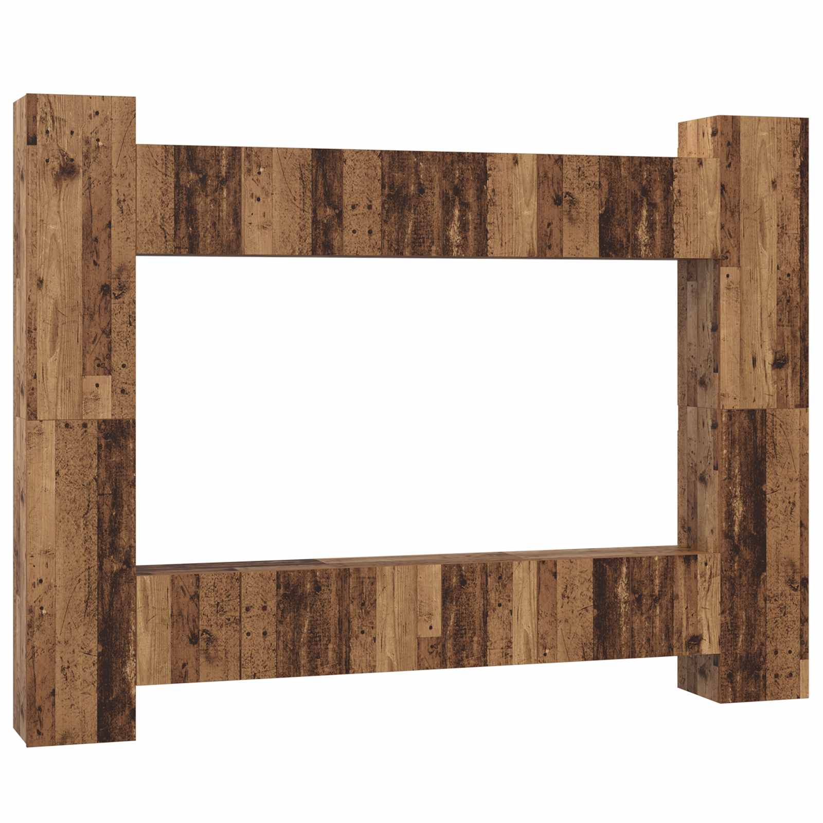 TV-møbelsæt Vægmonteret 10 pcs Gammelt træ 30,5 x 30 x 90 cm