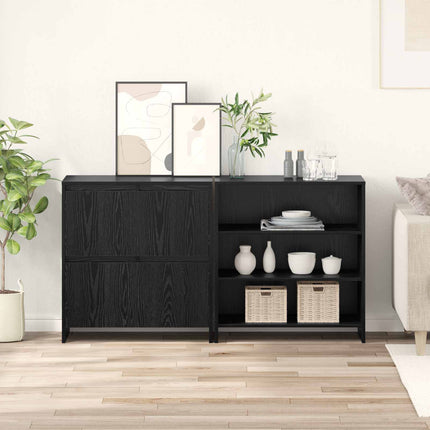 Sideboard 2 stk. Sort eg 70 x 41 x 75 cm Konstrueret træ