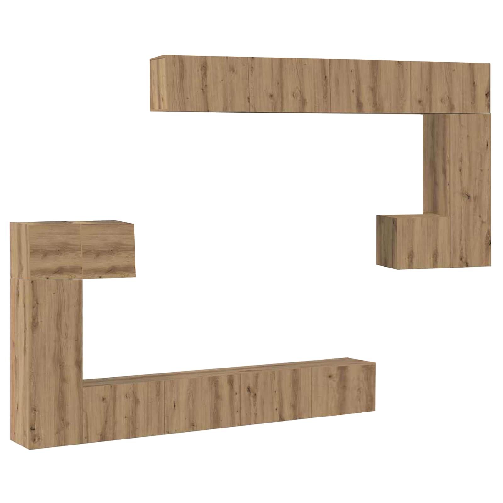 TV Enheder Vægmonteret 4 pcs Artisan Egetræ Konstrueret træ