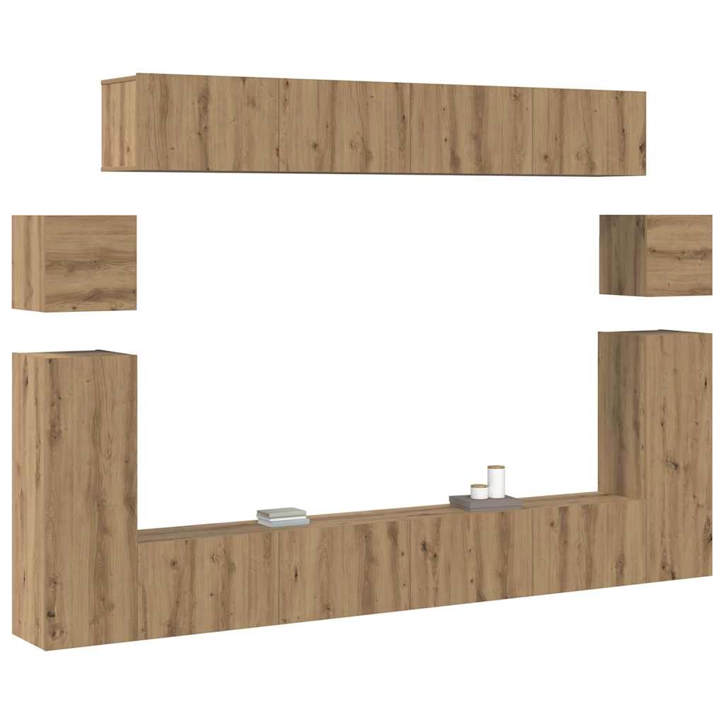 TV Enheder Vægmonteret 4 pcs Artisan Egetræ Konstrueret træ