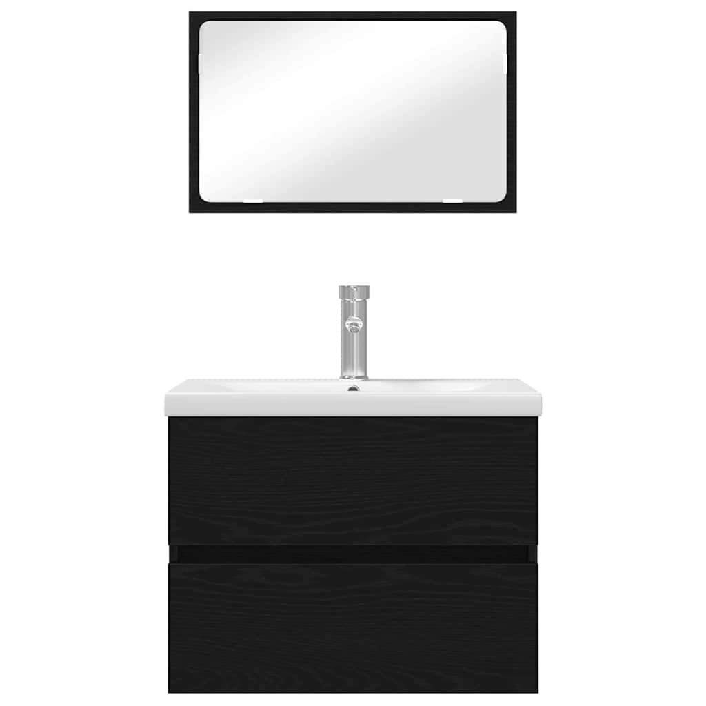 Badeværelsesmøbel sæt 3 pcs Artisan Egetræ Konstrueret træ