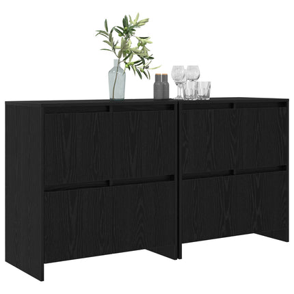Sideboards 2 pcs Sort eg 70 x 41 x 75 cm Konstrueret træ