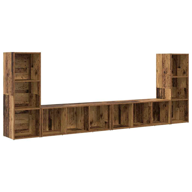 TV-møbelsæt 4 pcs Gammelt træ 37 x 35 x 107 cm Konstrueret træ