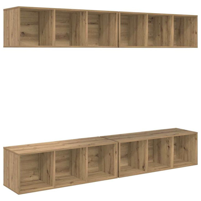 TV-møbelsæt Vægmonteret 4 pcs Artisan Egetræ 37 x 37 x 107 cm