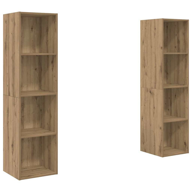 TV-møbelsæt 2 pcs Brun 37 x 37 x 142,5 cm Konstrueret træ