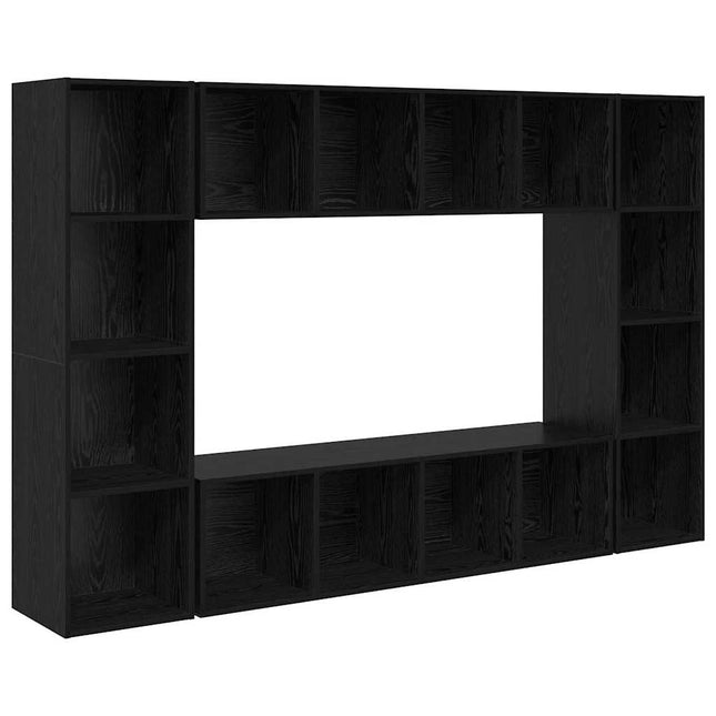 TV-møbelsæt 4 pcs Sort 37 x 37 x 142,5 cm Konstrueret træ