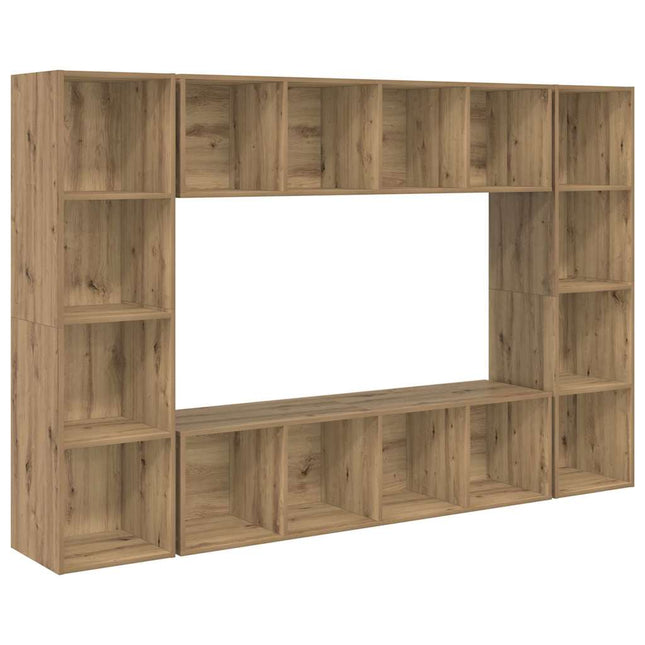 TV-møbelsæt 4 pcs Brun 37 x 37 x 142,5 cm Konstrueret træ
